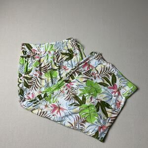 Coral Bay Womens 3X Cooling Floral Print White Lightweight Sleepwear Pants